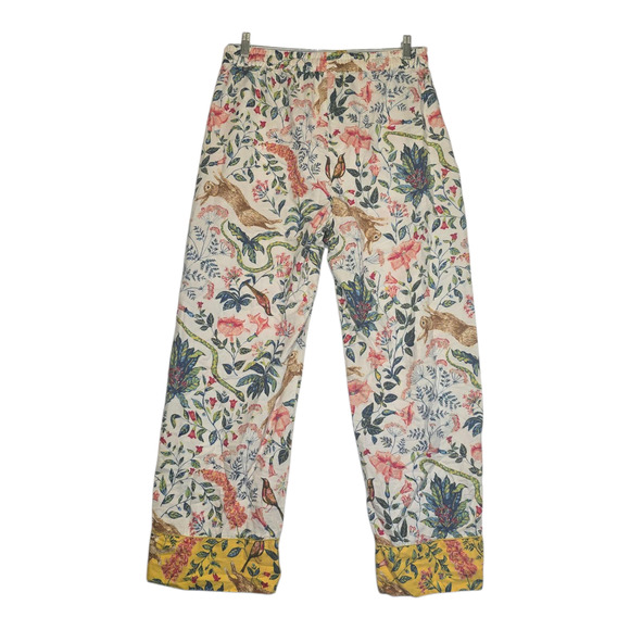 Anthropologie x Kelly Louise Judd Fable Flannel Pajama Set Floral White Multi M - Picture 5 of 11